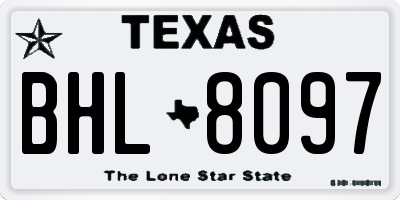 TX license plate BHL8097