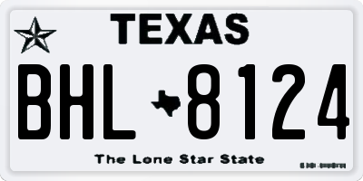 TX license plate BHL8124