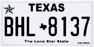 TX license plate BHL8137