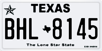 TX license plate BHL8145