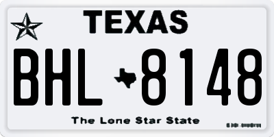 TX license plate BHL8148