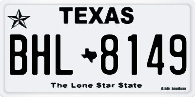 TX license plate BHL8149
