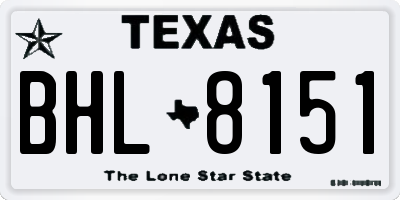 TX license plate BHL8151