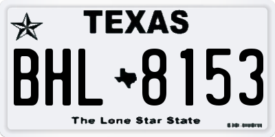 TX license plate BHL8153