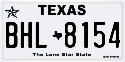 TX license plate BHL8154