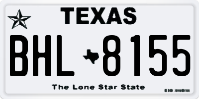 TX license plate BHL8155