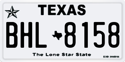 TX license plate BHL8158