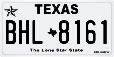 TX license plate BHL8161