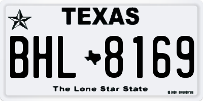 TX license plate BHL8169