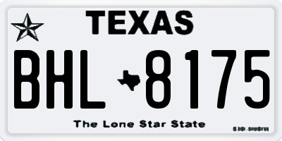 TX license plate BHL8175