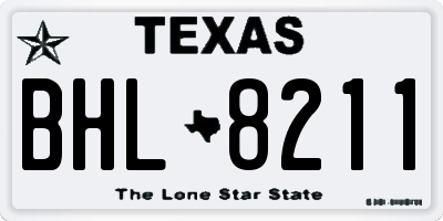 TX license plate BHL8211