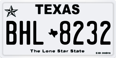 TX license plate BHL8232