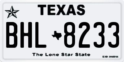 TX license plate BHL8233