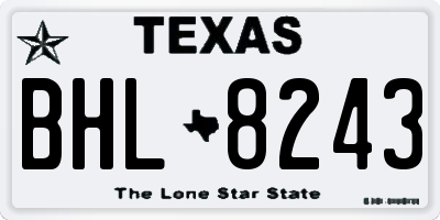 TX license plate BHL8243