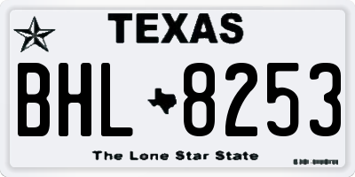 TX license plate BHL8253