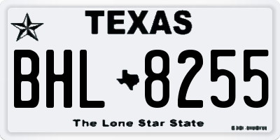 TX license plate BHL8255