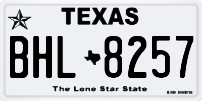 TX license plate BHL8257