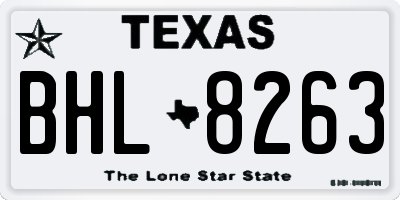 TX license plate BHL8263