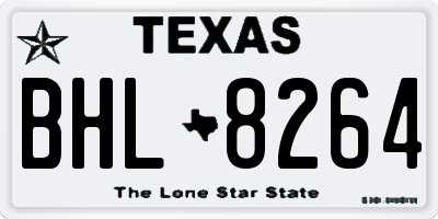 TX license plate BHL8264