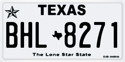 TX license plate BHL8271