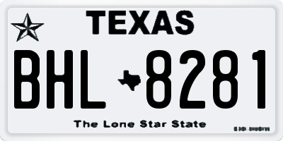 TX license plate BHL8281