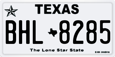 TX license plate BHL8285