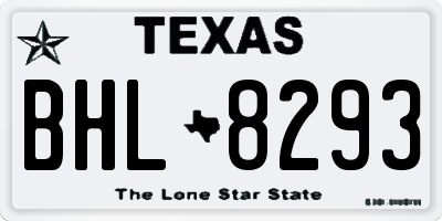 TX license plate BHL8293