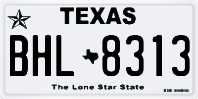 TX license plate BHL8313