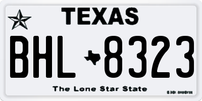 TX license plate BHL8323