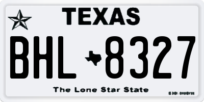 TX license plate BHL8327