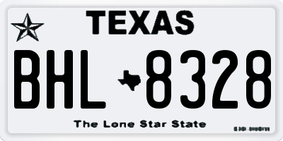 TX license plate BHL8328