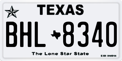 TX license plate BHL8340