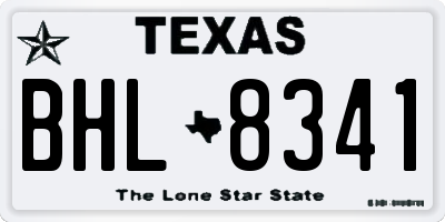 TX license plate BHL8341