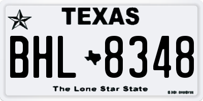 TX license plate BHL8348
