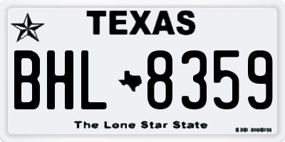 TX license plate BHL8359