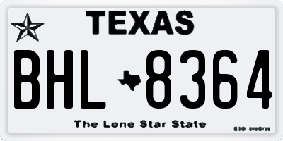 TX license plate BHL8364