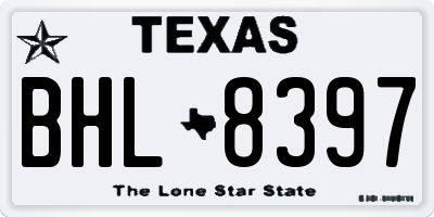 TX license plate BHL8397