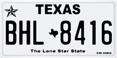 TX license plate BHL8416