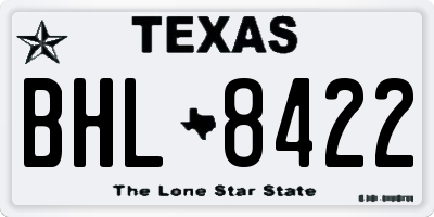 TX license plate BHL8422