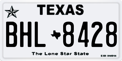 TX license plate BHL8428