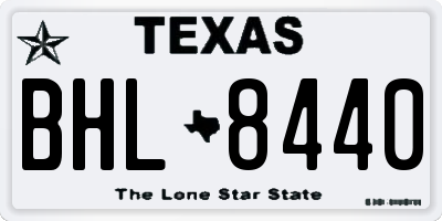 TX license plate BHL8440