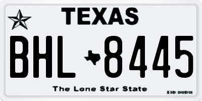 TX license plate BHL8445