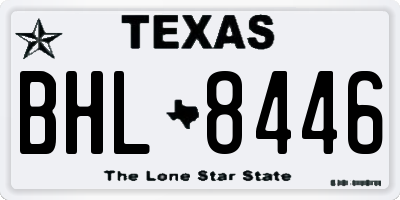 TX license plate BHL8446