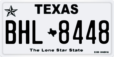 TX license plate BHL8448
