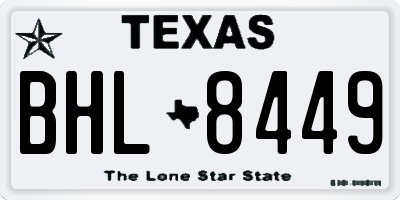 TX license plate BHL8449