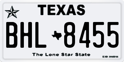 TX license plate BHL8455