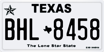 TX license plate BHL8458