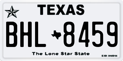 TX license plate BHL8459