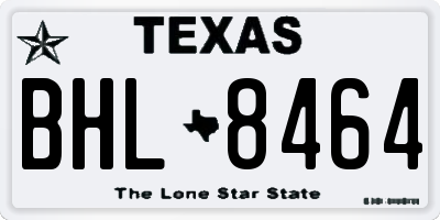 TX license plate BHL8464