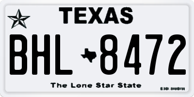 TX license plate BHL8472